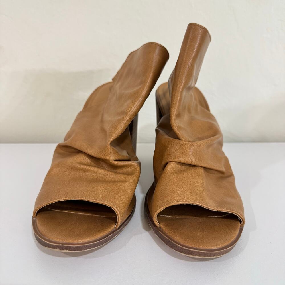 Report Suede Booties Black Open Toe Size 9 - image 6